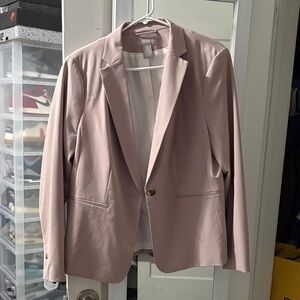 Large Women's Blush Pink Single-Button Blazer